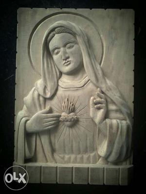Mary matha wood carving