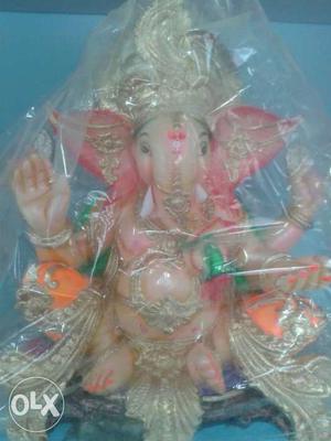 Pink And Beige Ganesha Figurine