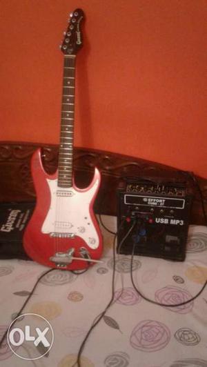 Red And White Electric Guitar