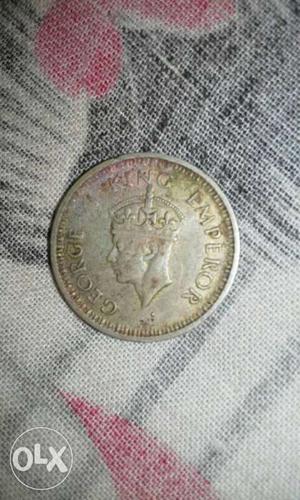 Round Silver George VI King Emperor Coin of 