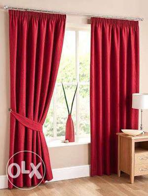 Set of 6 Long Silk Curtain Curtains