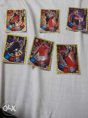 Six cricket attax gold Cards