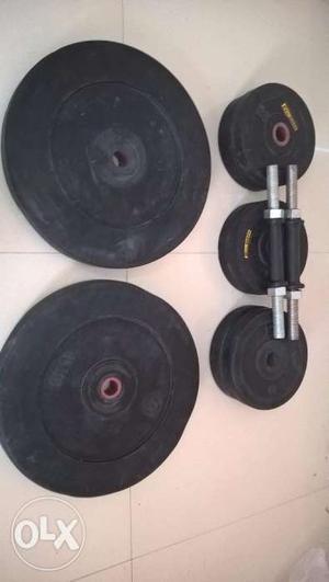Sparingly used Gym Weights, Dumbbell rods and Barbell rods