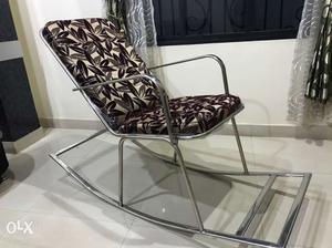Stainless Steel-frame Padded Rocking Chair