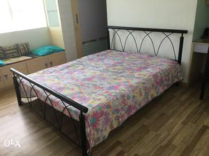 Wrought Iron Bed king size with plyboard and