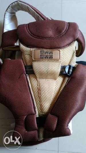 Baby's Beige And Red Mee Mee Carrier Used only once