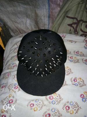 Black Spike Fitted Cap