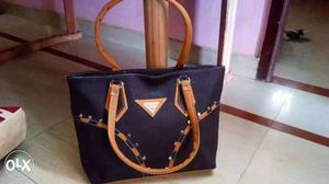 Blue And Brown Tote Bag