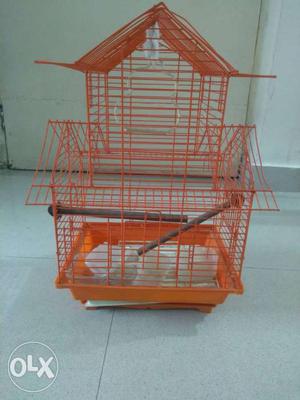 New Orange Metal Birdcage
