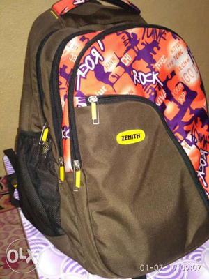 Orange And Black Zenith Backpack