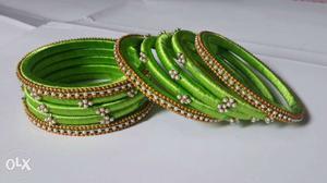 Perrot green silk thread bangles