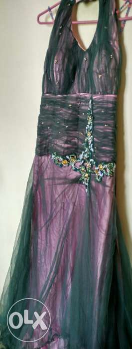 Pink n grey evening gown