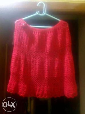 Red Knit Skirt