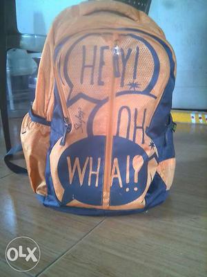 Sky bags orange and blue backpack