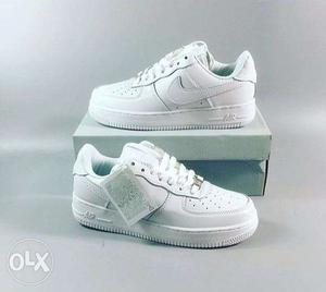 White Air Force Low Shoes With Box