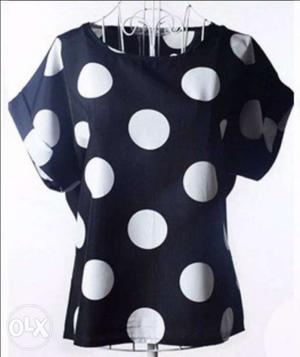 White And Black Polka Dotted Shirt