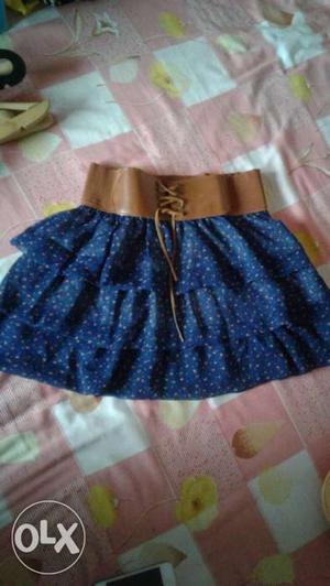 Women's Blue Ruffle Skirt