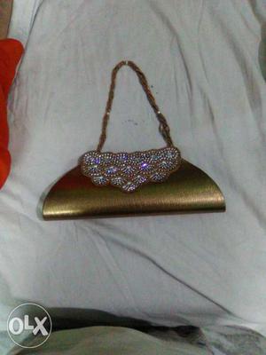 Women's Gold Plated Beaded Hand Bag