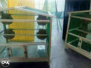 Wooden cage..with four breeding box