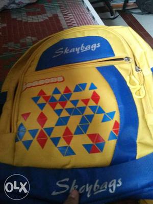 Yellow And Blue Skaybags Backpack
