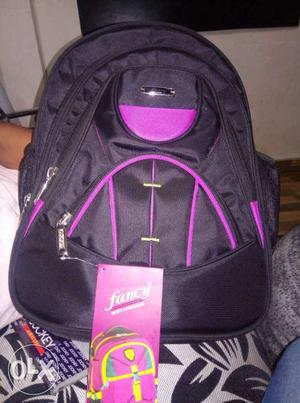 Black And Purple Fancy Backpack