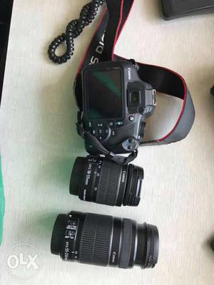 Black DSLR Camera With Two Black Lenses