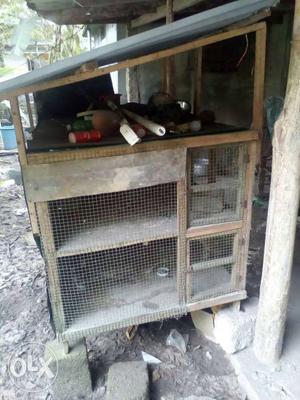 Brown Wooden Poultry Cage