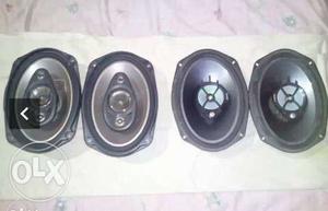 Four Black Coaxial Speakers