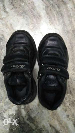 Toddler's Black Leather Shoes