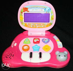 Toddler's Pink And White Baby's Light-Up Laptop Toy