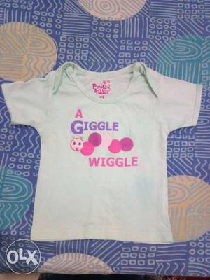 Toddler's White, Purple, And Violet A Giggle Wiggle Printed
