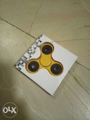 Yellow Tri-fidget Spinner In Box