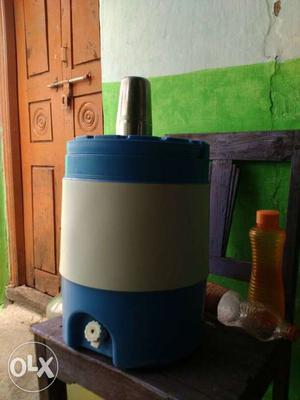 White And Blue Insulated Water Cooler