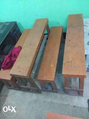 3 sets of school bench 6 feet long. + old office table for