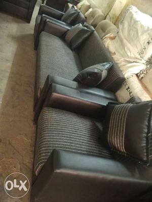 3+1+1 fabric and letherite sofa set