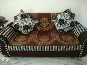 Brown And White Suede Couch