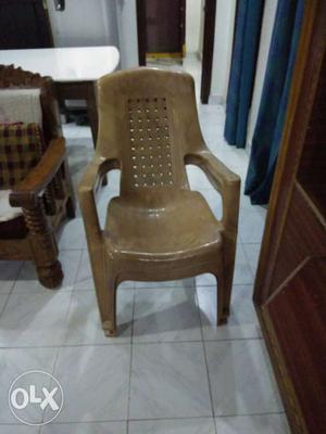 Brown Plastic Monobloc Armchair