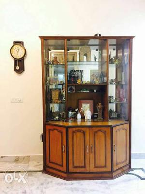 Brown Wood-frame Display Cabinet With Utch