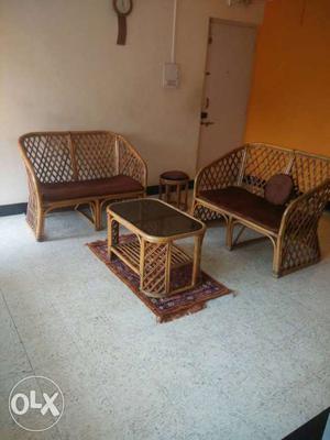 Cane furniture in reasonable condition.