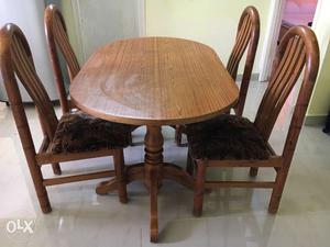 Dining with 4 chair and 1 of chair is broken