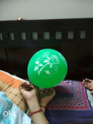 Green And White Floral Balloon
