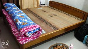 King size bed 7'/6' - 2 year old, Badam wood, in very good