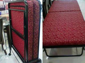 Red Floral Folding Bed