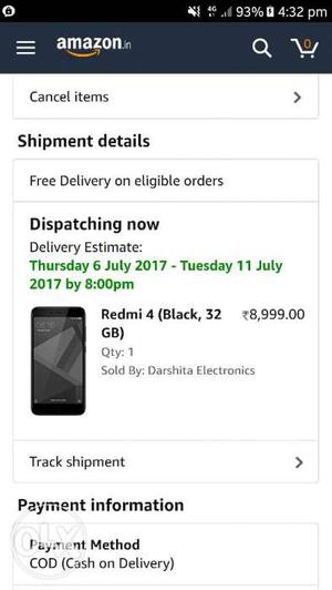 Redmi 4 new sealed pack