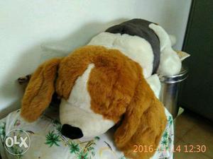 Tan, White, And Black Dog Plush Toy