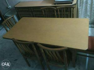 Teak dining table with 6 chairs