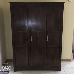 Teakwood 3 door closet - 12 compartments