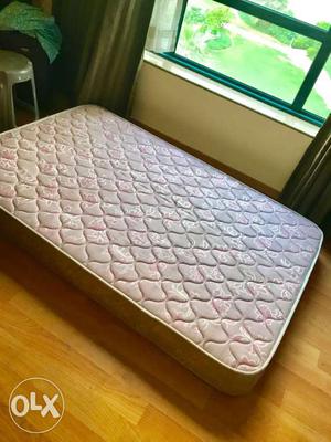 White And Brown Floral Quilted Mattress