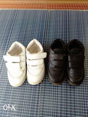 2pair of shoes(Black&white)suitable for LKG kids