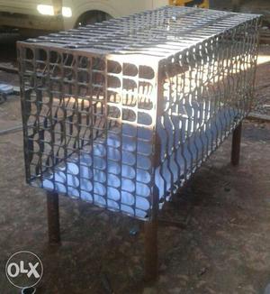 Brown And Gray Steel Pet Cage